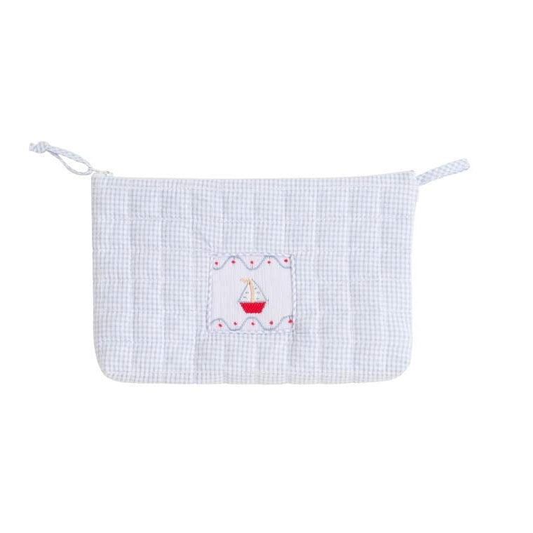 Little English Quilted Luggage - Sailboat Cosmetic Diaper Pouch