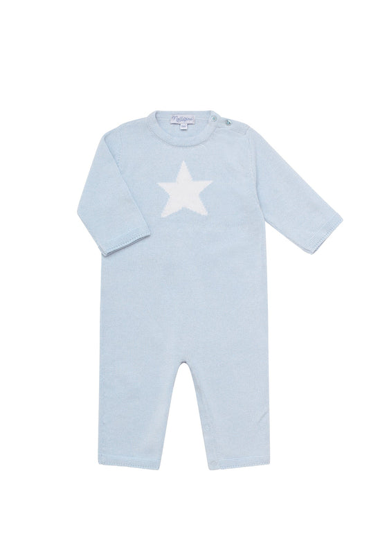 Nellapima Star Knit Blue Baby Romper