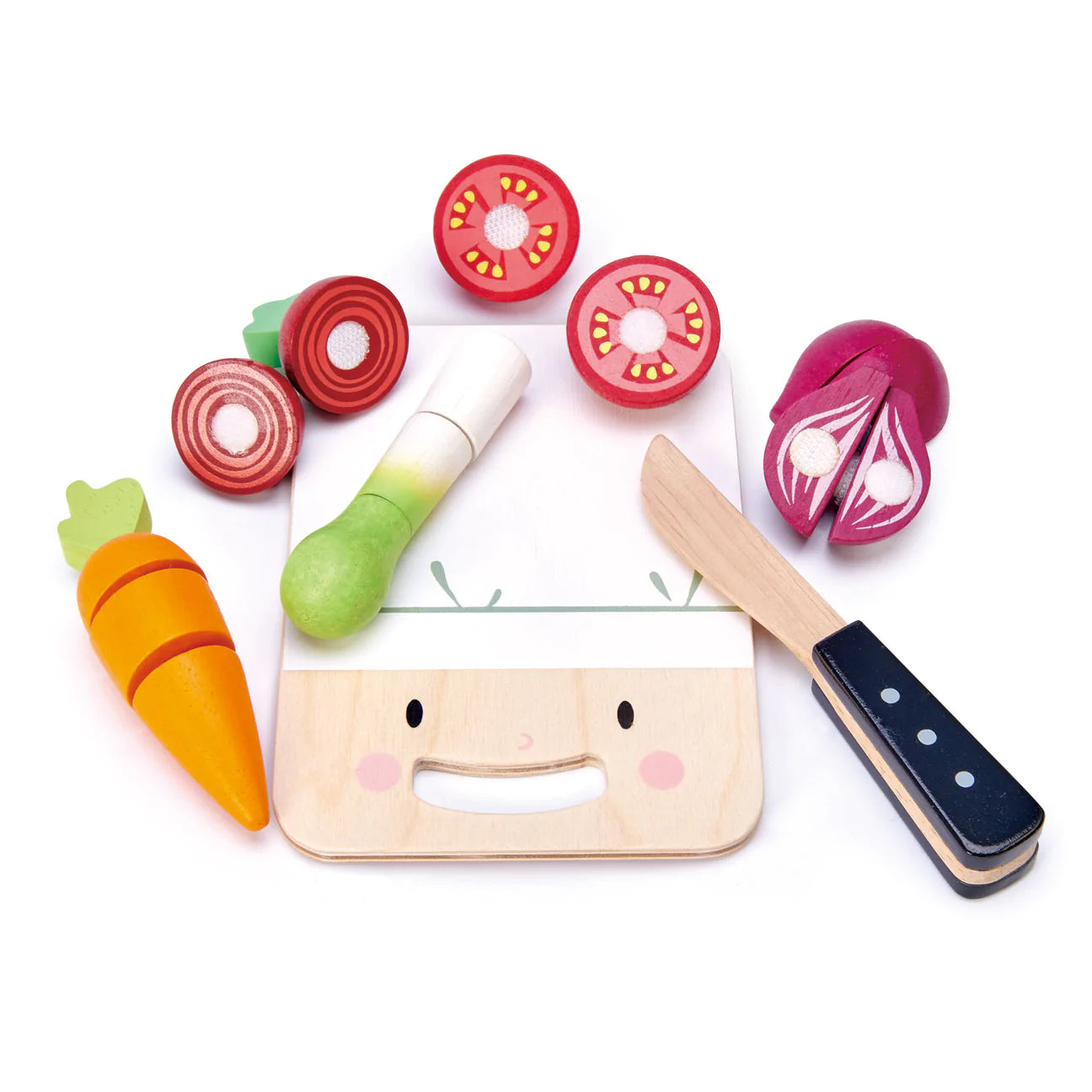 Wood Play Food and Chopping Board Tender Leaf Toys Dallas Texas