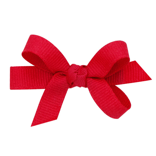 Sweet Baby Grosgrain Bow with Center Knot - Red