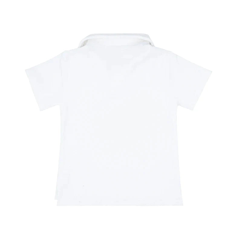 Boys White French Terry Polo Shirt