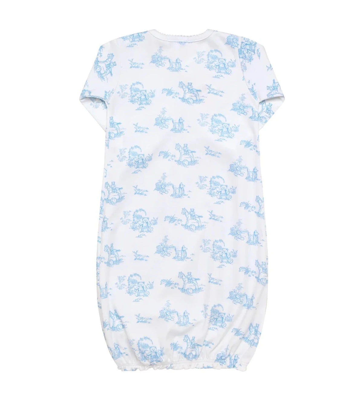 Nellapima Teddy Bear Toile Baby Gown - Blue