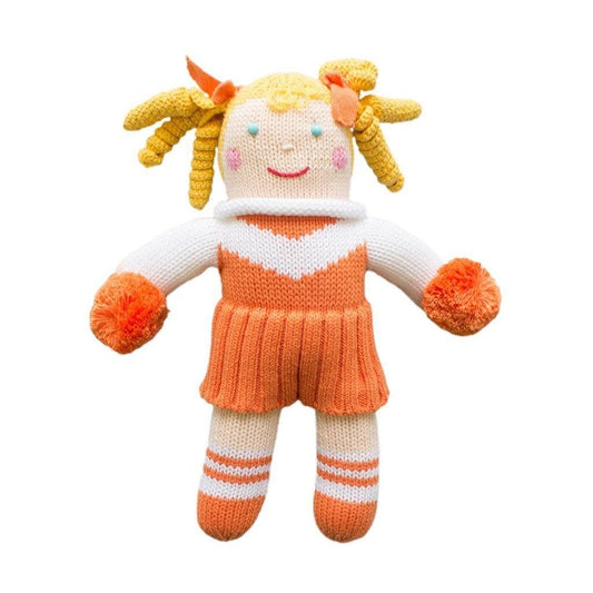 Cheerleader Knit Rattle - Orange & White