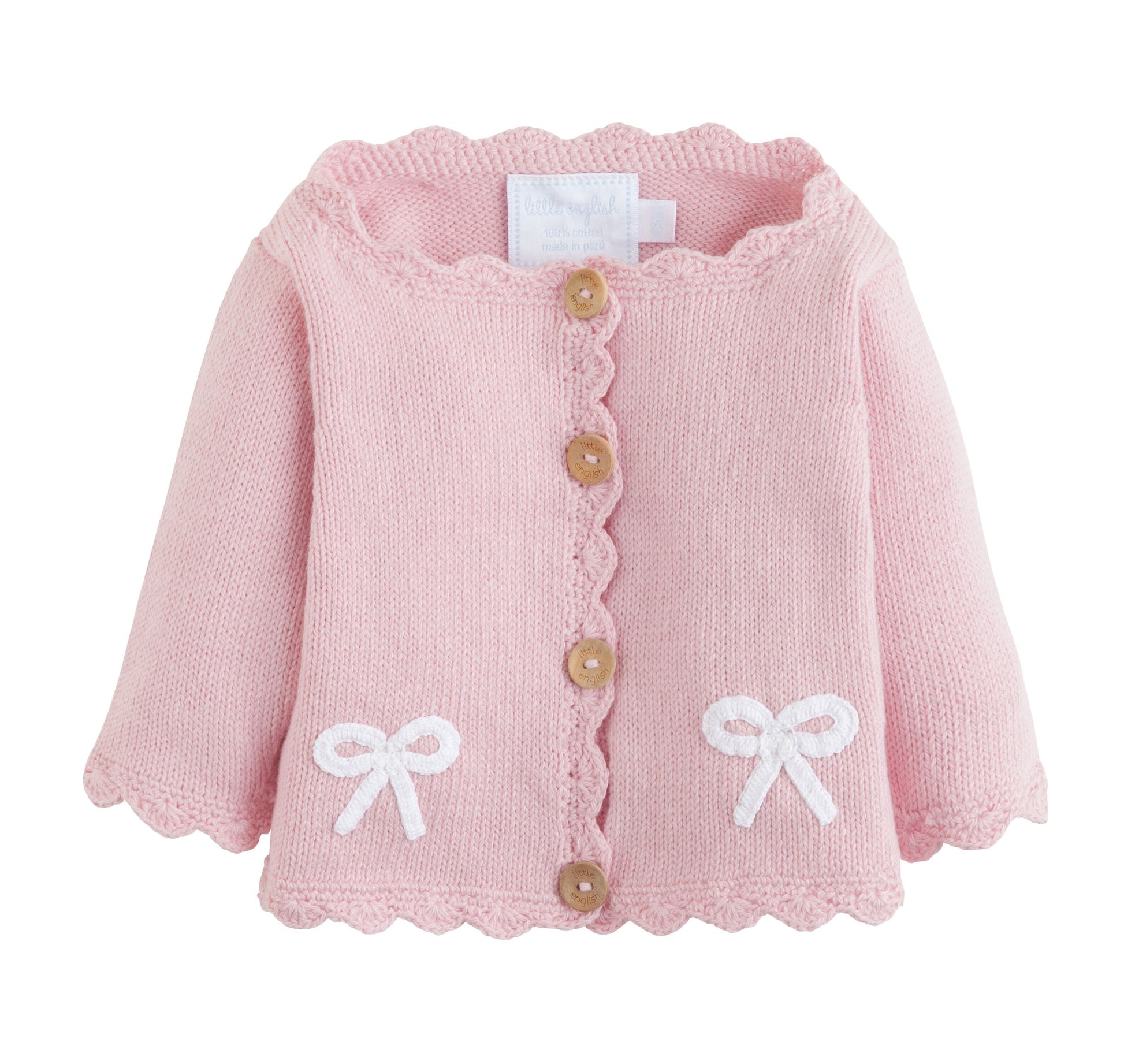 Little English Dallas Pink Bow Cardigan