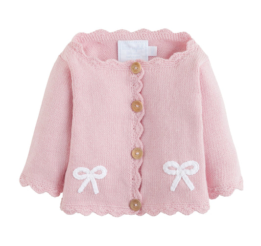 Little English Dallas Pink Bow Cardigan