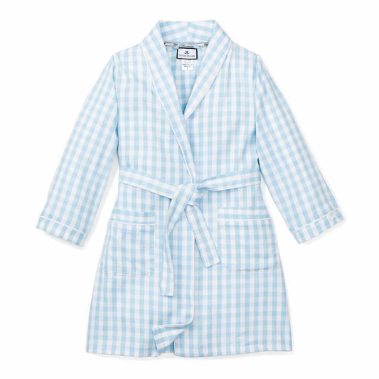 Petite Plume Light Blue Gingham Robe 