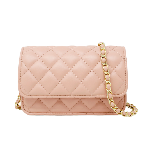 Classic Quilted Flap Bag - Pink