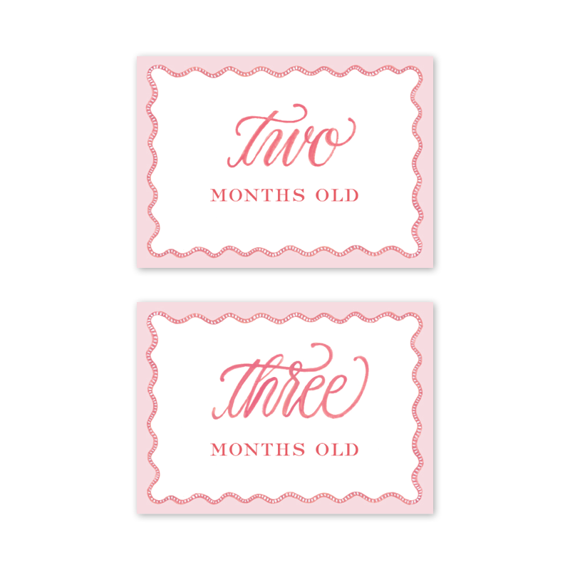 Pink Scallop Milestone Cards