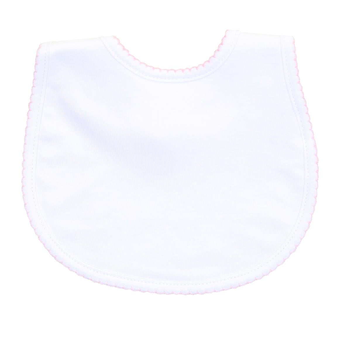 Magnolia Baby Essentials Bib - White with Pink