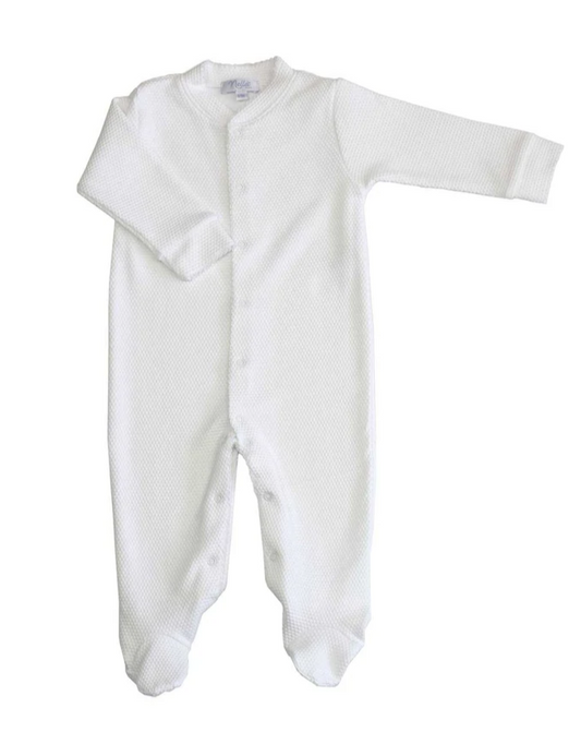 Nella Pima White Bubble Baby Footie