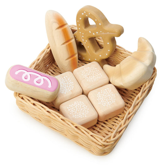 Tender Leaf Toys Bread Basket Wooden Play Food