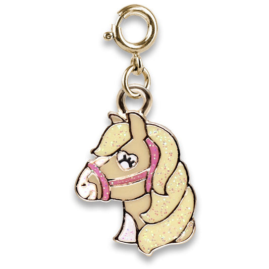 CHARM IT! Gold Glitter Horse Charm for children