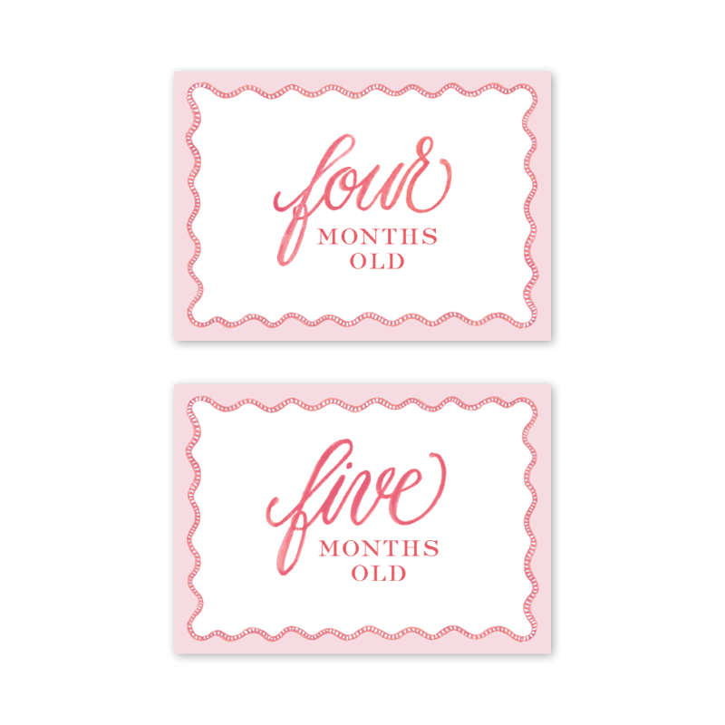 Pink Scallop Milestone Cards