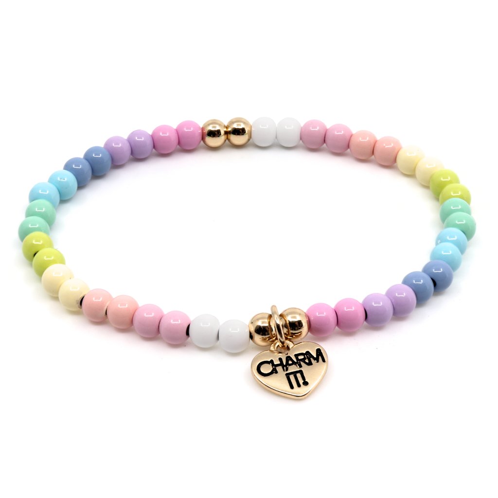 4mm Pastel Stretch Bead Bracelet Charm It!