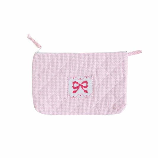 Bow Quilted Luggage Cosmetic by Little English