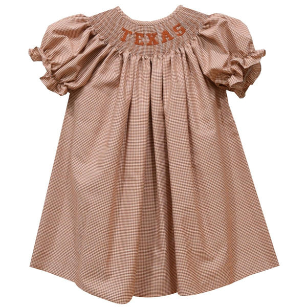 Texas Smocked Gingham Bishop Dress