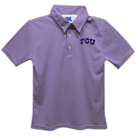 Vive La Fete TCU Horned Frogs Embroidered Purple Stripes Polo
