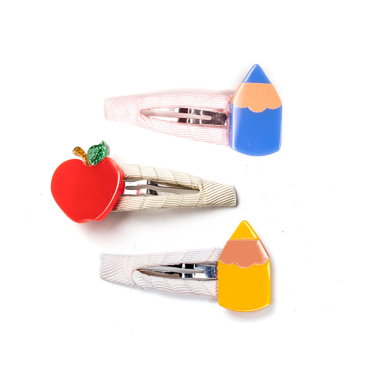 Lilies & Roses Pencil and Apple Hair Clips