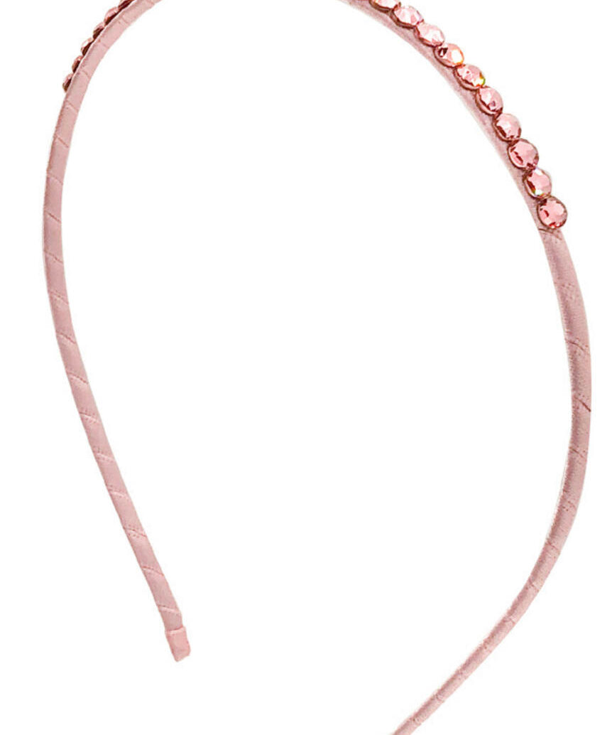 Bari Lynn Fully Crystallized Headband- Light Pink
