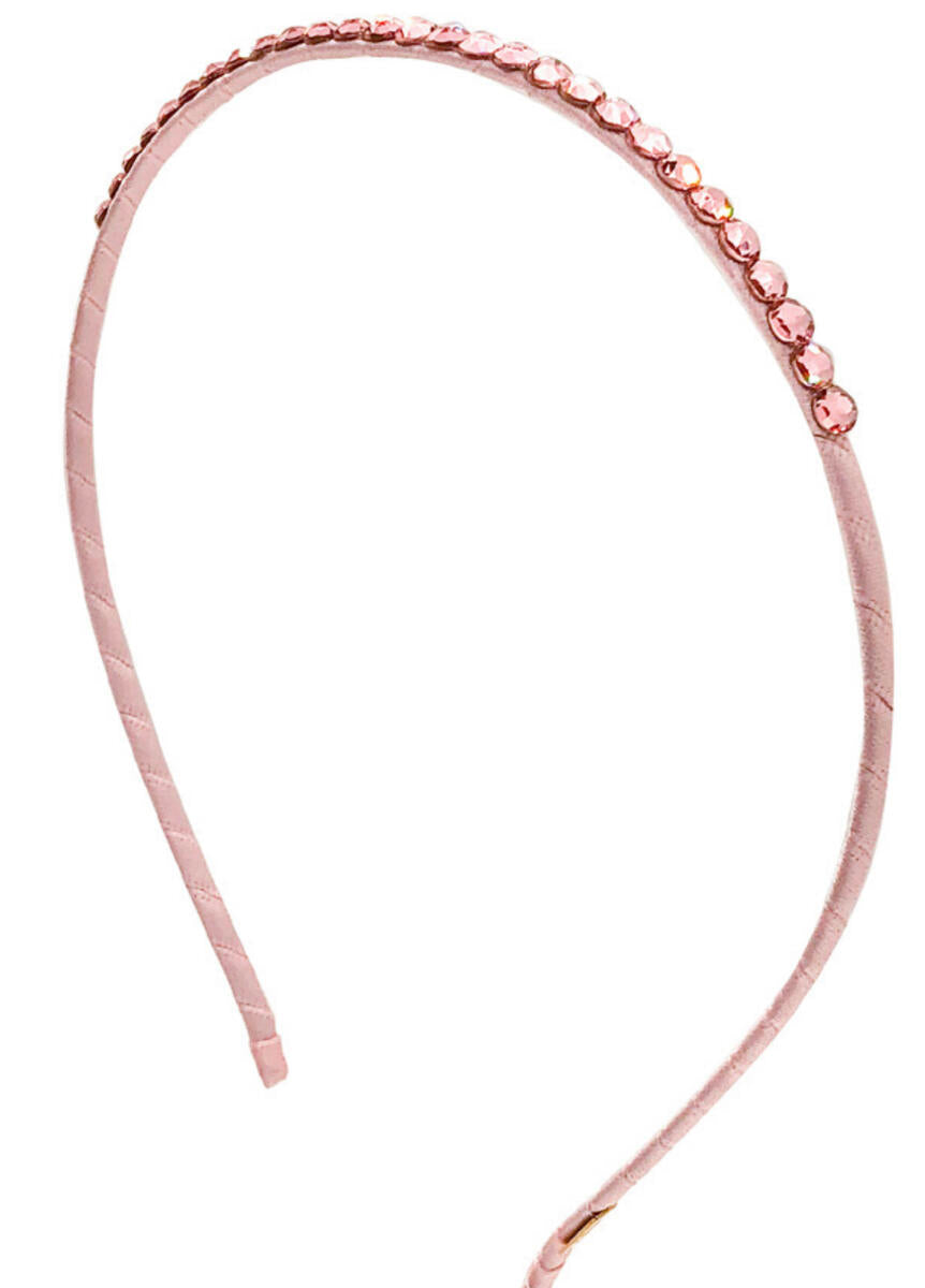 Bari Lynn Fully Crystallized Headband- Light Pink