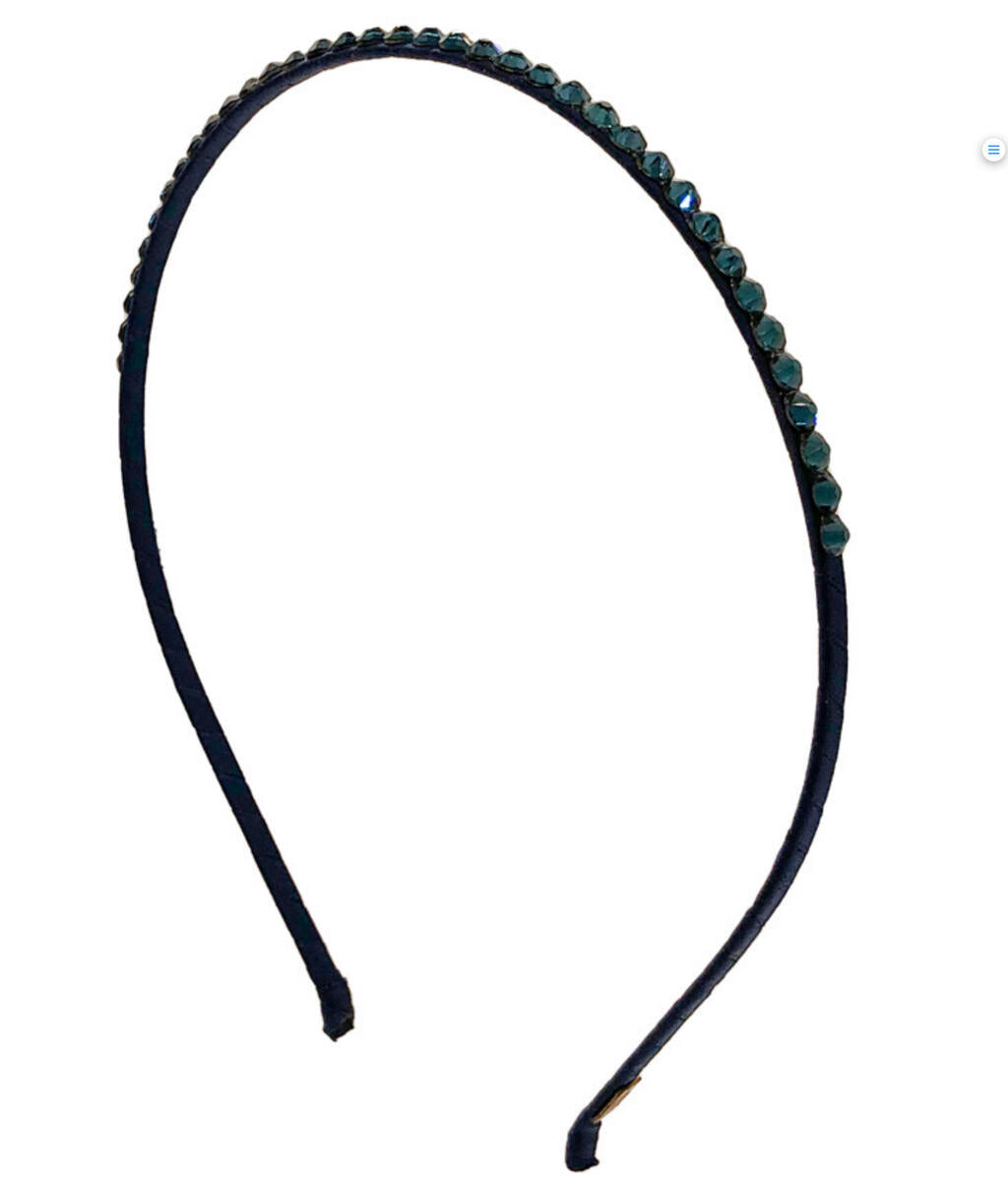 Bari Lynn Fully Crystallized Headband- Navy