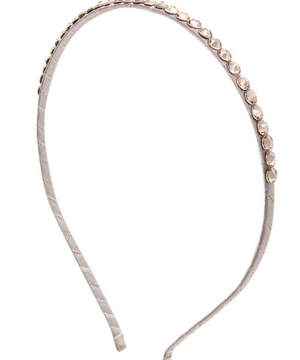 Bari Lynn Fully Crystallized Headband- Silver