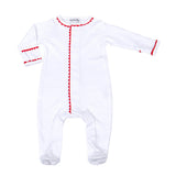 Baby Joy Embroidered Footie - Red