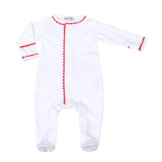 Baby Joy Embroidered Footie - Red