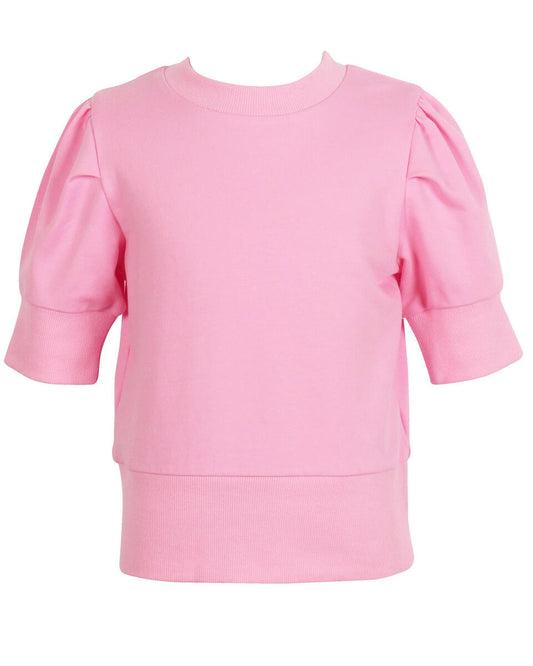 The Yellow Lamb Madison Puff Sleeve Top- Light Pink