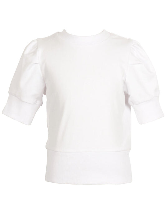 The Yellow Lamb Madison Puff Sleeve Top- White