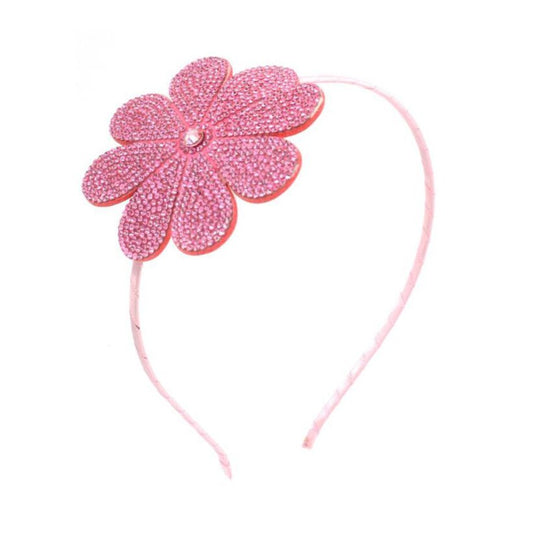 Bari Lynn Large Crystallized Flower Headband- Light Pink