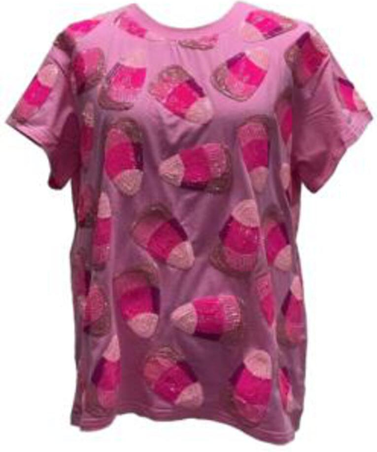 Queen of Sparkles Pink Candy Corn Tee- Kid's