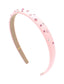 Bari Lynn Crystallized Thin Satin Headband- Pink