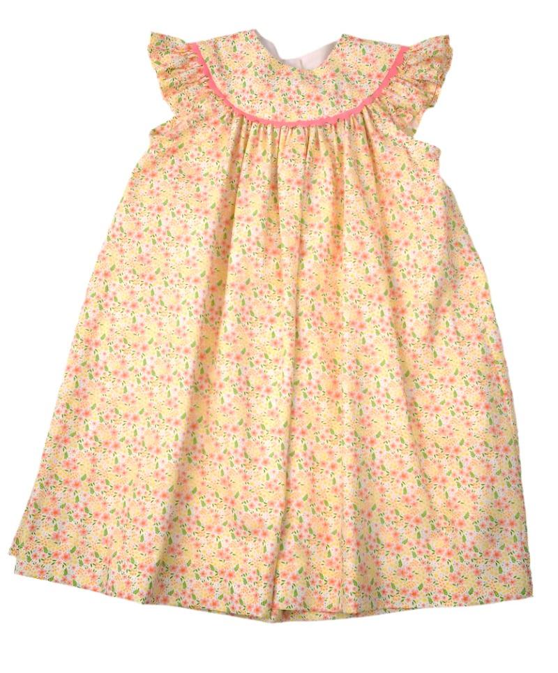 Funtasia Too Pink and Yellow Floral Bishop Dress