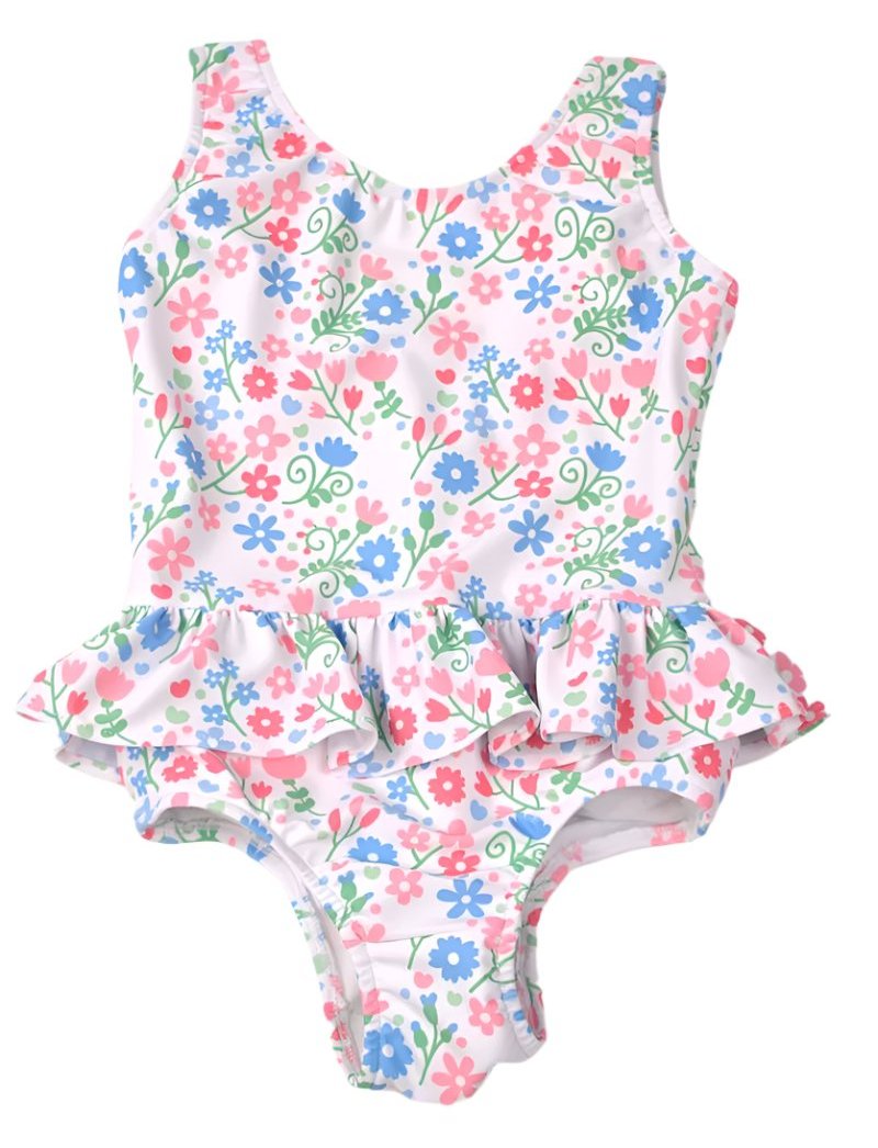 Funtasia Too Flower Print Ruffle Swimsuit