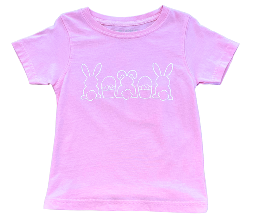 Light Pink Bunnies and Baskets T-Shirt