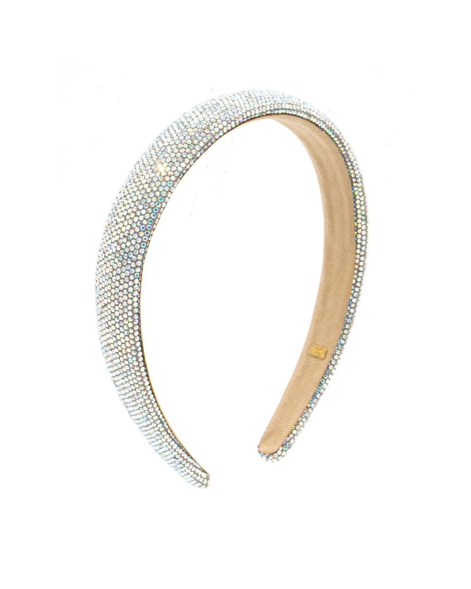 Thin Fully Crystallized Headband- White