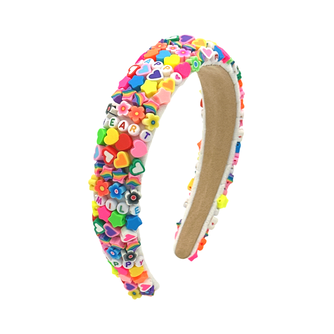 Bari Lynn Full 3D Charm Headband- Rainbow