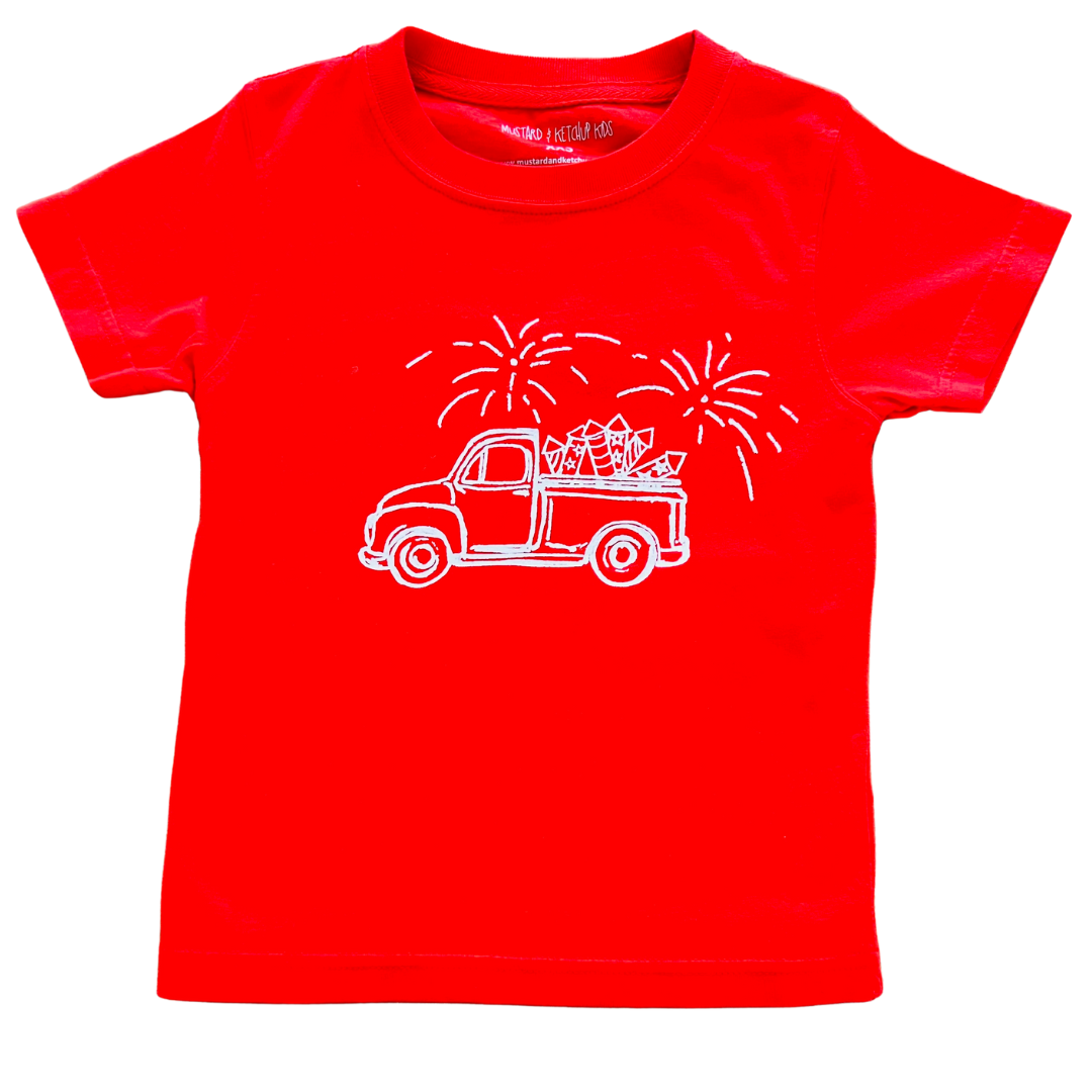 Mustard & Ketchup Red Patriotic Truck T-Shirt