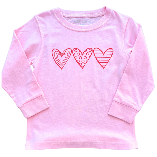 Mustard & Ketchup Light Pink Hearts T-Shirt