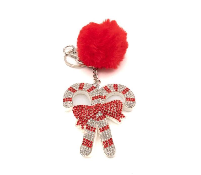 Bari Lynn Candy Cane Keychain