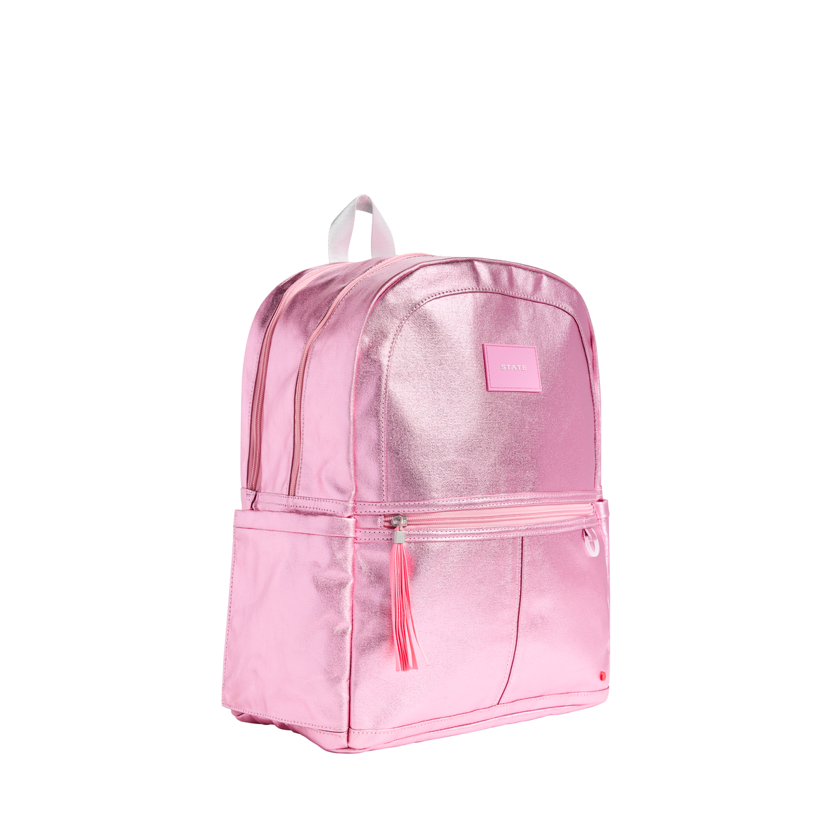State Kane Double Pocket Backpack- Pink and Silver