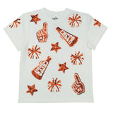 Belle Cher Burnt Orange and White Cheer Shirt- Kid's