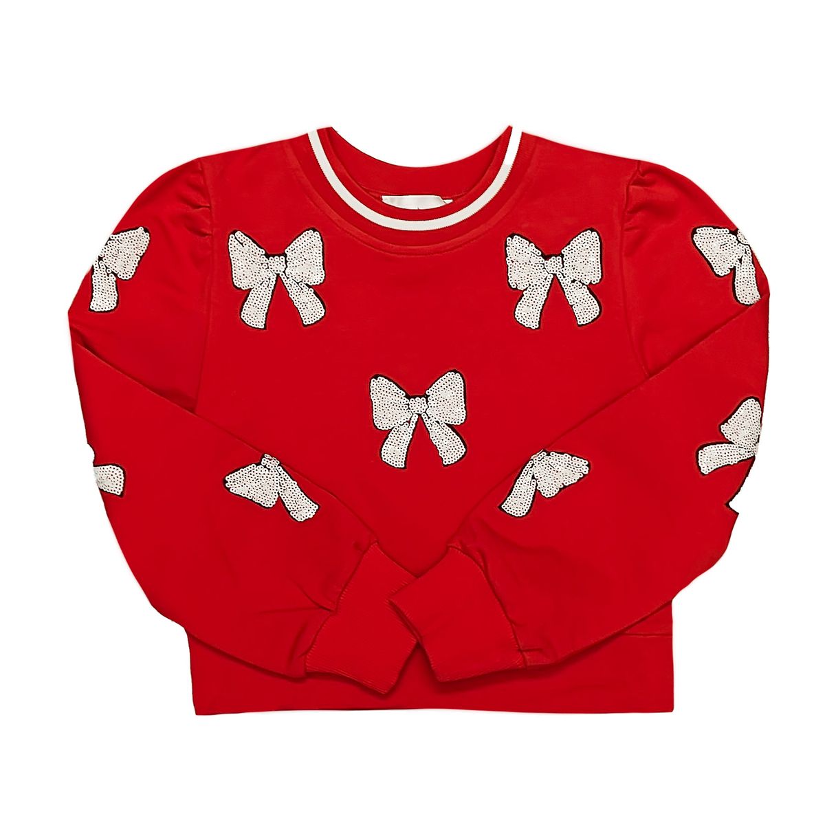 Belle Cher Red and White Bow Sweatshirt