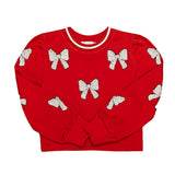 Belle Cher Red and White Bow Sweatshirt