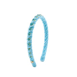 Poppyland Light Blue Velvet Stones Headband