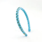 Poppyland Light Blue Velvet Stones Headband