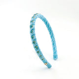 Poppyland Light Blue Velvet Stones Headband