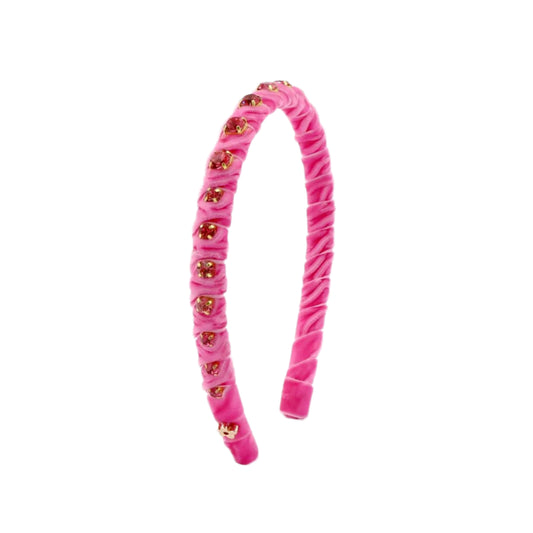 Poppyland Pink Velvet Stones Headband