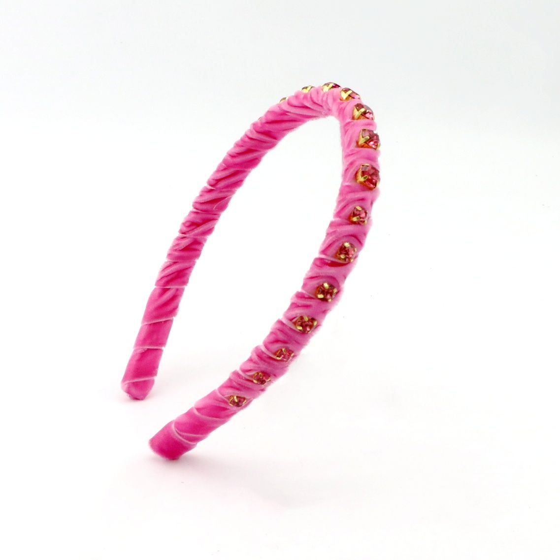 Poppyland Pink Velvet Stones Headband
